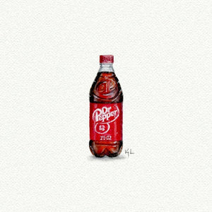 Dr. Pepper Miniature Watercolor Print