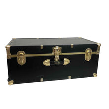 Load image into Gallery viewer, Black &amp; Gold Foot Locker Trunk