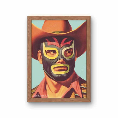 Luchador Cowboy Print