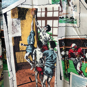 Boys Sports 1950s Curtains