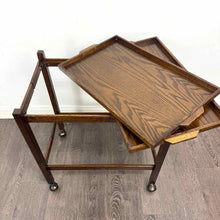 Load image into Gallery viewer, Folding Oak Bar Cart