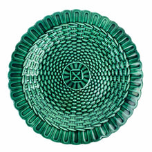 Load image into Gallery viewer, Green Majolica Basketweave Plate