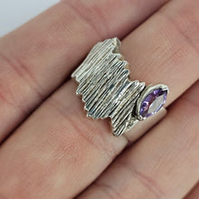 Load image into Gallery viewer, Amethyst Bark Sterling Ring