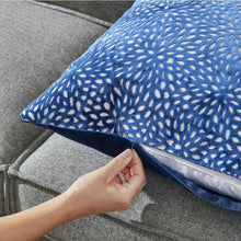 Load image into Gallery viewer, Blue Velvet Leaf Pillows