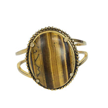 Load image into Gallery viewer, Tiger&#39;s Eye Cuff Bracelet