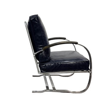 Load image into Gallery viewer, Chrome &amp; Navy 1930s Chair