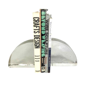 Textured Glass Arc Bookends