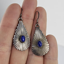 Load image into Gallery viewer, Sterling &amp; Lapis Teardrop Earrings