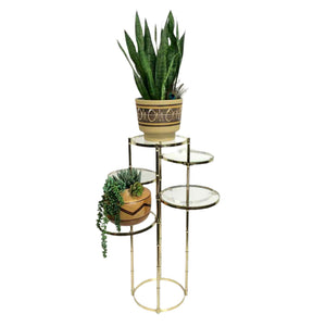 Gold Faux Bamboo Plant Stand