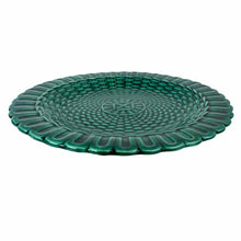 Load image into Gallery viewer, Green Majolica Basketweave Plate