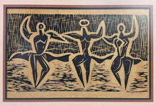 Load image into Gallery viewer, Trio Dancers Woodblock Print