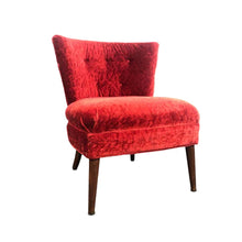 Load image into Gallery viewer, Crushed Red Velvet Chair