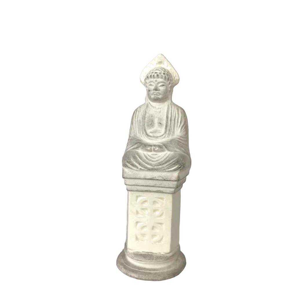 Ceramic Buddha on Pedestal