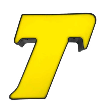 Yellow Italic Channel Letter T