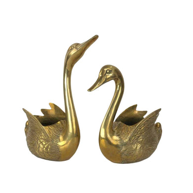 Brass Swans Planters