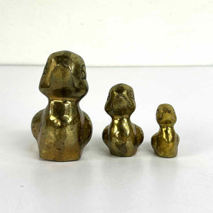 Cute Brass Duck Family