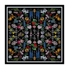 Load image into Gallery viewer, Black Floral Silk Scarf