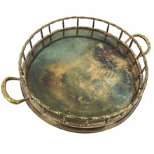 Load image into Gallery viewer, Brass Faux Bamboo Tray