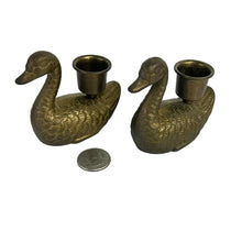 Load image into Gallery viewer, Brass Duck Candleholders