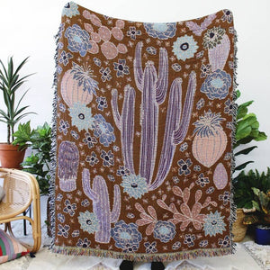 Cactus Party Tapestry Blanket