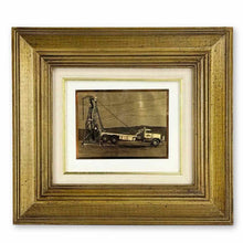 Load image into Gallery viewer, Gold Foil Oil Rig &amp; Truck Print