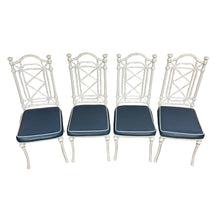 Load image into Gallery viewer, White Faux Bamboo Metal Chairs