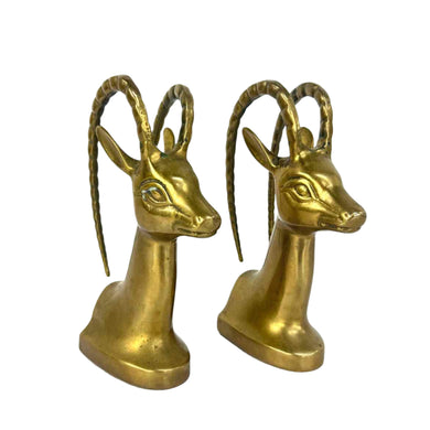 Brass Antelope Bookends