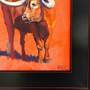 Longhorn on Red Painting