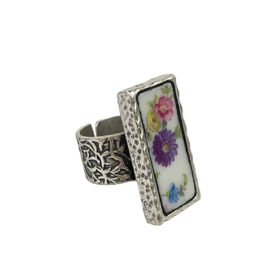 Upcycled Porcelain Dish Ring