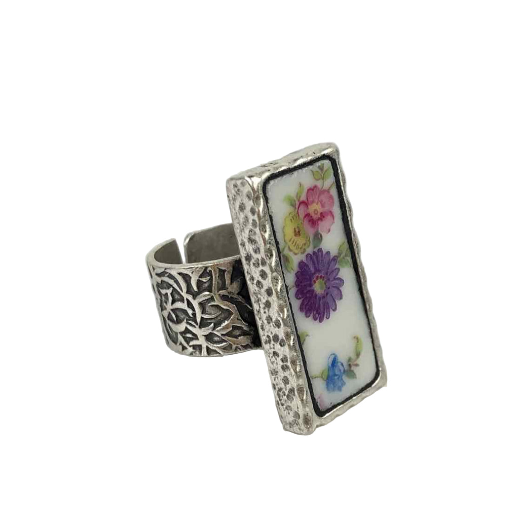 Upcycled Porcelain Dish Ring
