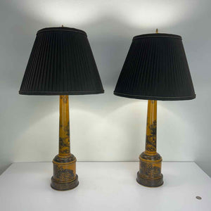 Mustard Toile Lamps