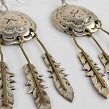 Load image into Gallery viewer, Concho &amp; Feather Earrings
