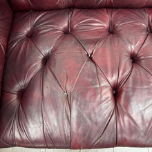 Load image into Gallery viewer, Burgundy Leather Chesterfield Sofa