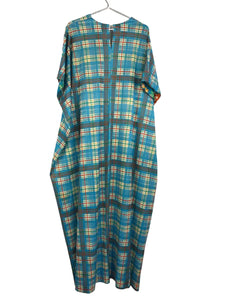 Polyester Plaid Caftan