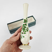 Load image into Gallery viewer, Holly Leaves Holiday Bud Vase