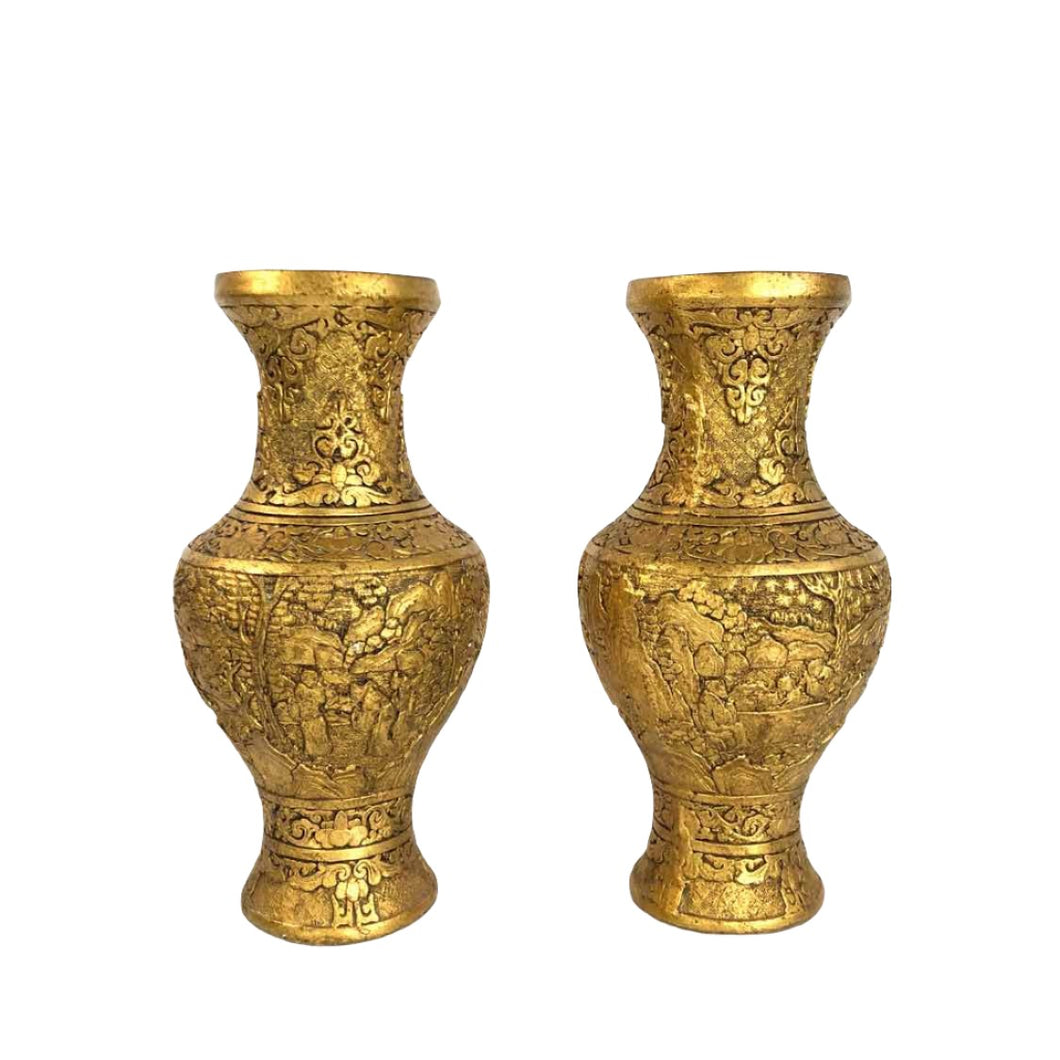 Gold Chinoiserie Vases