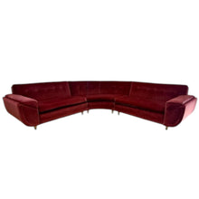 Load image into Gallery viewer, Modern Maroon Velvet Sofa