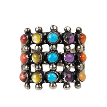 Load image into Gallery viewer, Multicolor Stone Grid Ring