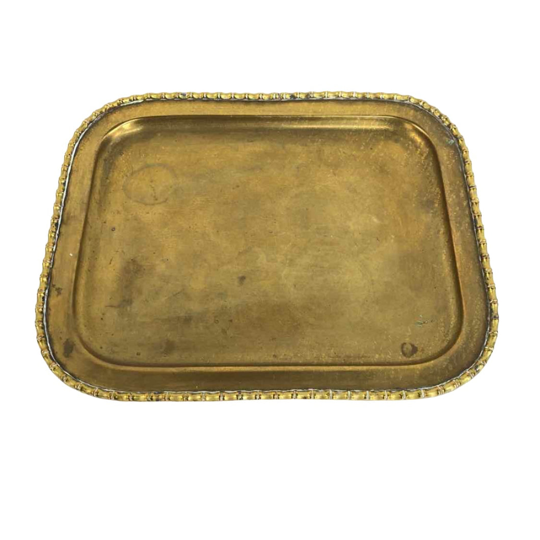 Small Bamboo Brass Tray