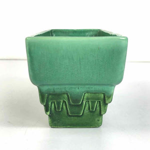 Green Geometric Pottery Planter