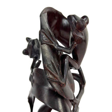 Load image into Gallery viewer, Carved Wooden Frogs Sculpture