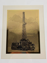 Load image into Gallery viewer, Gold Oil &amp; Gas Rig Print