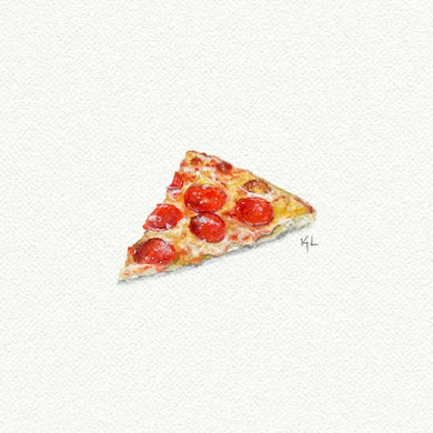 Pizza Miniature Watercolor Print