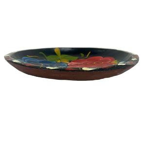 Painted Floral Wooden Bowl