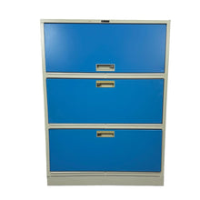 Load image into Gallery viewer, Blue &amp; Beige File Cabinet