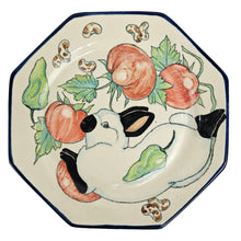 Load image into Gallery viewer, Rabbit &amp; Tomatoes Pottery Plate