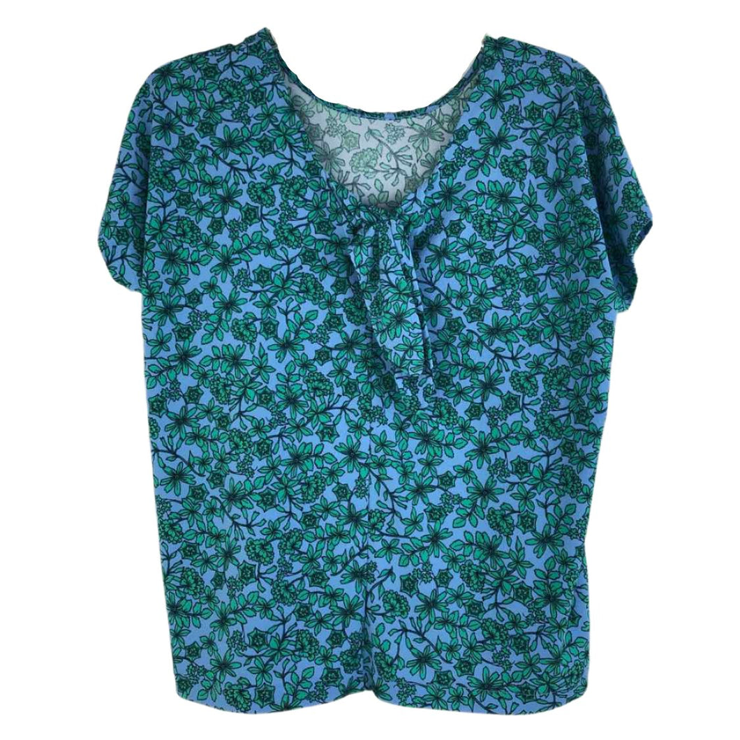 Blue & Green Floral Blouse