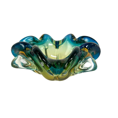 Blue & Amber Glass Bowl
