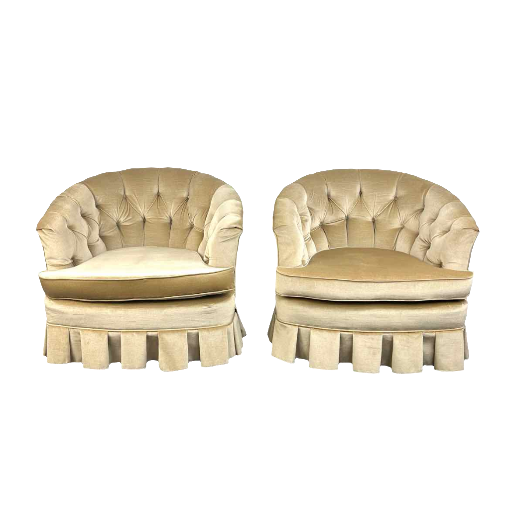 Beige Velvet Chairs