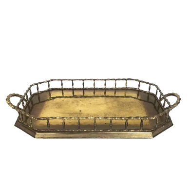 Faux Bamboo Brass Tray